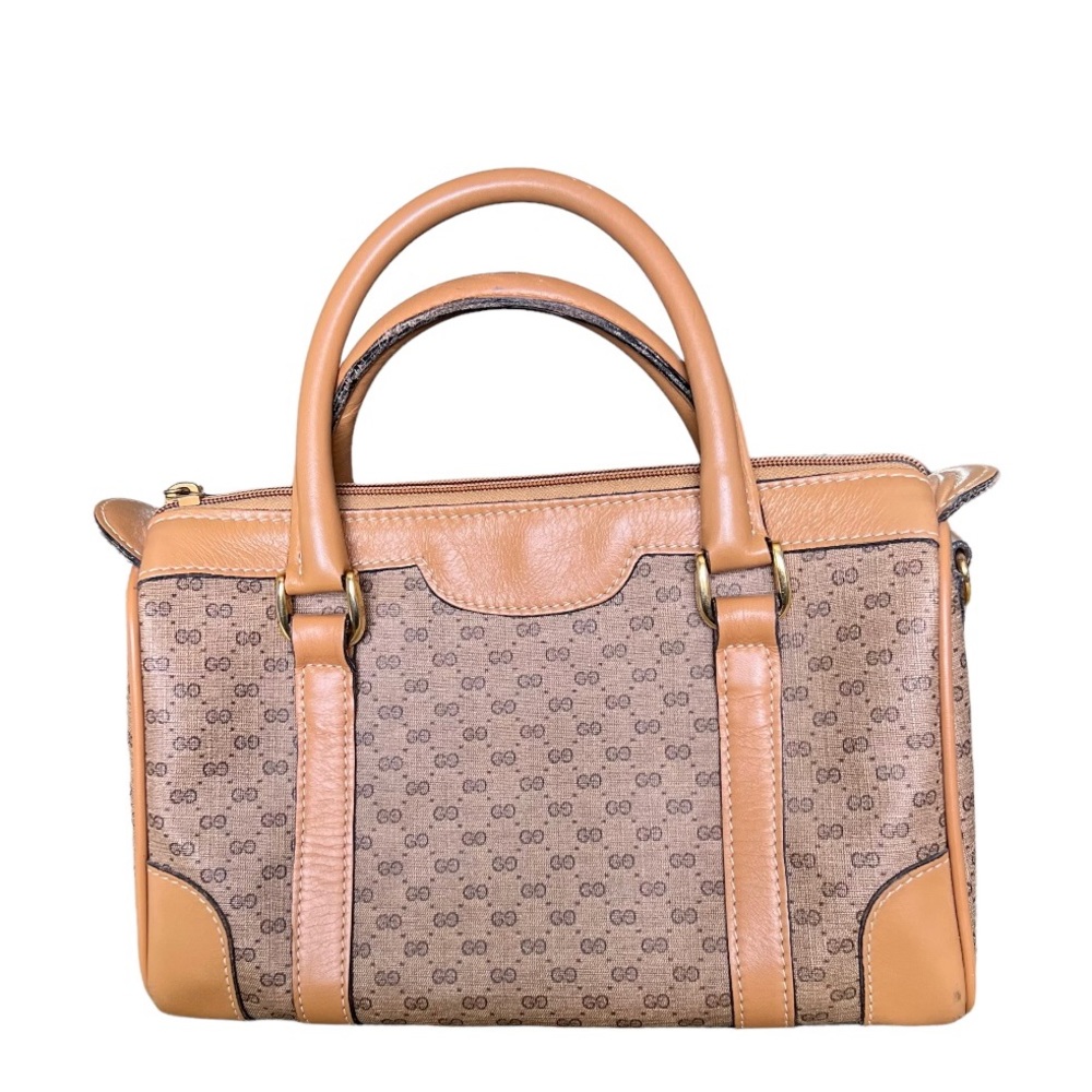 Gucci • Authentic Vintage Micro Monogram GG Leather Boston Bag Handbag - Picture 3 of 11